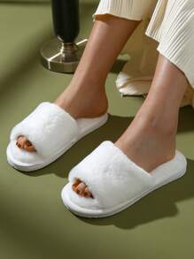 女士極簡毛茸茸時尚室內家居拖鞋