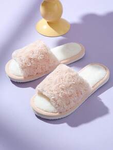 女士極簡毛茸茸臥室時尚室內家居拖鞋