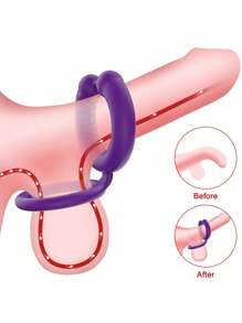 Anillo de bloqueo de semen, potenciador de erección duradero de silicona, juguete sexual para adultos para hombres y mujeres