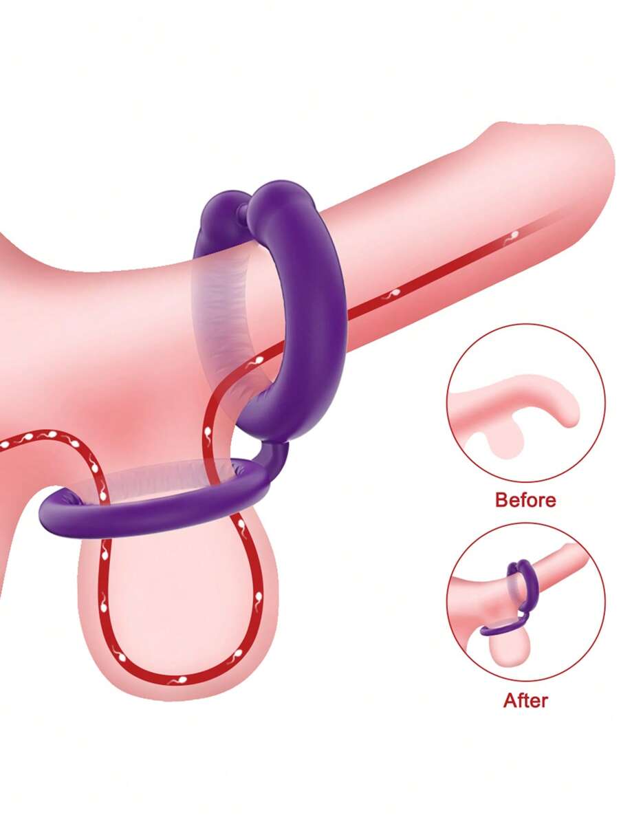 Anillo de bloqueo de semen, potenciador de erección duradero de silicona, juguete sexual para adultos para hombres y mujeres