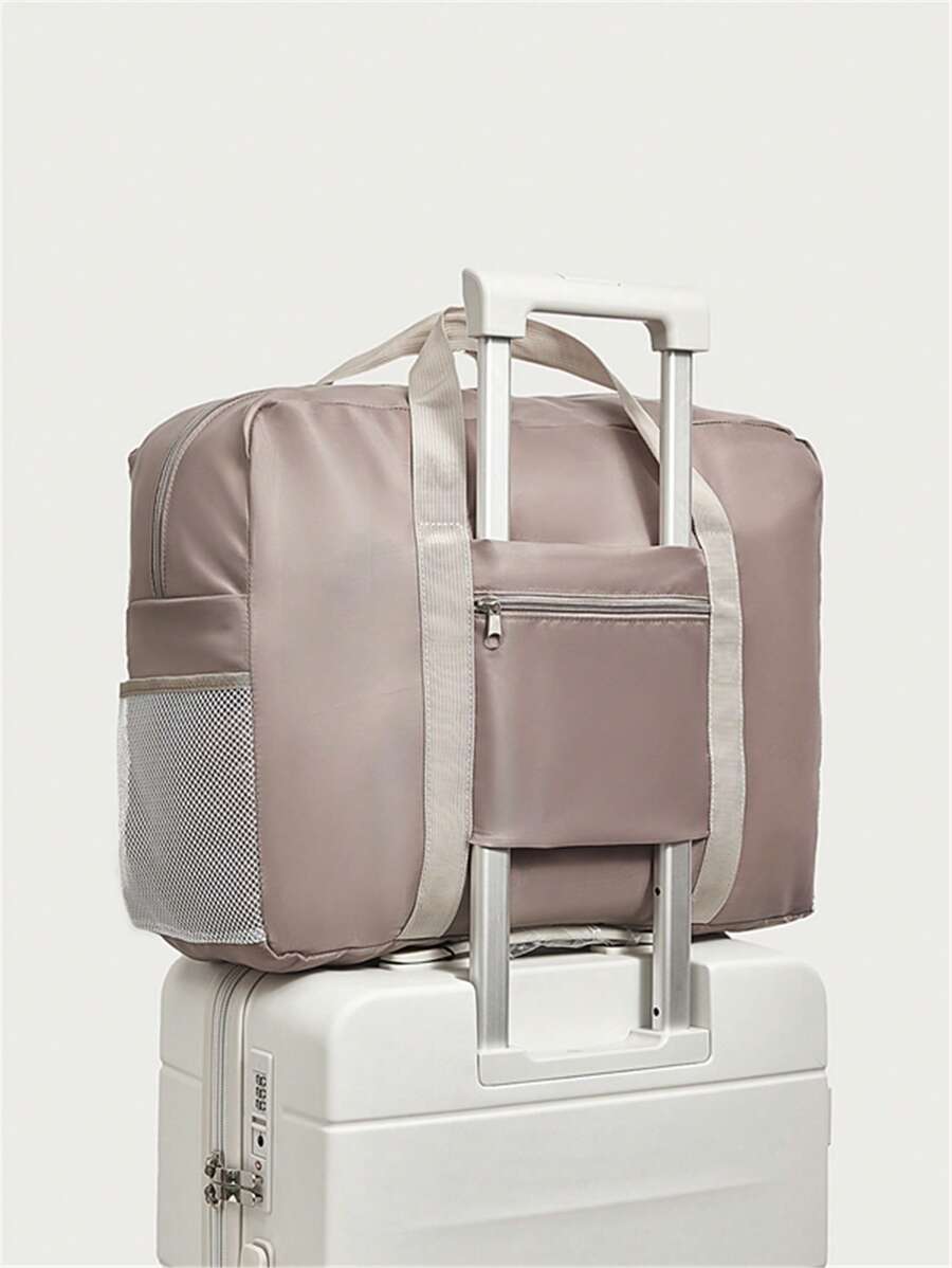 1pc Portable Toiletry Storage Bag Polyester Storage Bag Large Capacity, Camel Color, Waterproof Fabric For Packing Toiletries, Cosmetics, And Travel Essentials, Gift For Valentine's Day,Boho Vibes - Camel - View 1