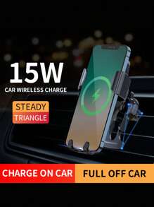 1入組閃電和字母圖案ABS車手機快速充電器 - 黑色 - 查看 5