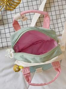 迷你透明補丁細節方包附包飾 - 彩色 - 查看 8