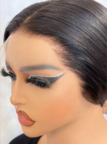 高清瑞士蕾絲預拔漂白結身體波浪13*4/13*6蕾絲前假髮180%密度22-26英寸人發假髮自然黑色真發假髮帶嬰兒頭髮自然髮際線女式 - 黑色 - 查看 4