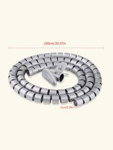 1pc Bộ tổ chức quấn xoắn ốc cáp 1M - Xám - Xem 3