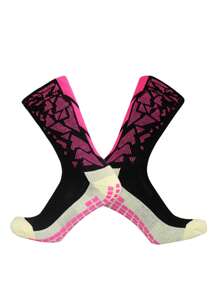 1pair Geometric Pattern Anti-slip Breathable Sweat Absorbent Soccer Socks - Multicolor - View 4
