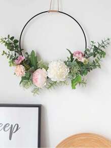 1pc Artificial Flower Decor Wreath - Multicolor - View 5