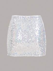SHEIN ICON Sequin Mini Skirt - Multicolor - View 2