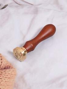 1pc Metallic Rose Design Wax Seal Stamp, Creative Multi-purpose Wax Seal Stamp For Letter, Envelope, Hand Account - Brown - View 5