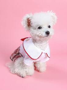 1 Miếng Quần áo thú cưng Đối với Chó Và Mèo , Mùa hè Đầm Với Bowknot Và Teddy In Gấu , Màu hồng Kẻ sọc - Hồng - Xem 2