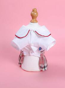1 Miếng Quần áo thú cưng Đối với Chó Và Mèo , Mùa hè Đầm Với Bowknot Và Teddy In Gấu , Màu hồng Kẻ sọc - Hồng - Xem 3