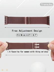 3pcs/set Adjustable Stretch Nylon Band Compatible With Apple Watch 1-9th Generation - Multicolor - View 5