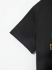 SHEIN 男孩字母圖案T恤