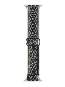 1入組幾何圖案彈性單環錶帶，適用於蘋果手錶帶 38mm 40mm 41mm 42mm 44mm 45mm 49mm 運動尼龍編織錶帶，適用於蘋果手錶系列9 8 7 SE 6 5 4 3 2 1 - 彩色 - 查看 2