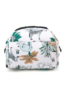 Mochila para salidas de mamá, bolso impreso casual para hombro de mamá - Verde - Ver 6