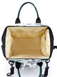 Mochila para salidas de mamá, bolso impreso casual para hombro de mamá - Verde - Ver 8