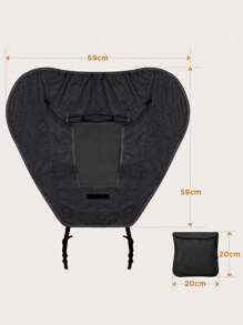 Baby Solid Color Stroller Sun Shade Cover - Black - View 3