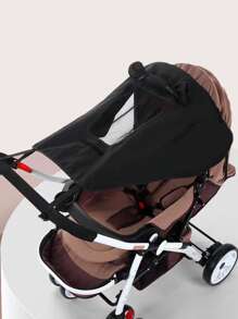 Baby Solid Color Stroller Sun Shade Cover - Black - View 4