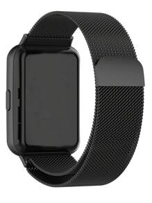 1 件黑色米兰磁性钢网表带不锈钢金属表带适用于华为表带 Fit 3/Fit 2/Fit 1/Band 7/Band 6/Band 8 /9/10/10NFC 柔软舒适防水防汗适合男士和女士作为圣诞礼物 - 黑色 - 查看 2