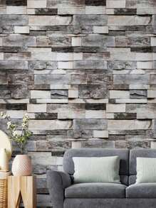 1roll Wooden Pattern Self-adhesive Wall Paper - Multicolor - View 1