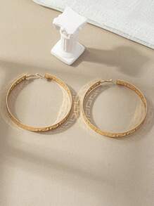 1 đôi Đúng mốt & Quá quắt , Vàng Tấn & Tối giản , Vòng khuyên tai Đối với phụ nữ - Vàng - Xem 2