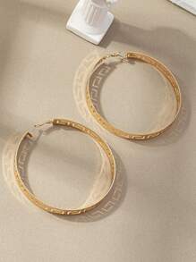 1 đôi Đúng mốt & Quá quắt , Vàng Tấn & Tối giản , Vòng khuyên tai Đối với phụ nữ - Vàng - Xem 4