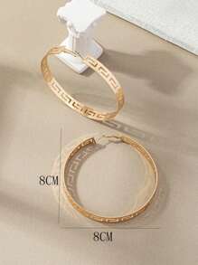 1 đôi Đúng mốt & Quá quắt , Vàng Tấn & Tối giản , Vòng khuyên tai Đối với phụ nữ - Vàng - Xem 5
