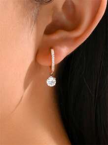 Đôi Đồng Đính Đá Cubic Zirconia Sang Trọng Cho Nữ Trang Trí Hàng Ngày - Hoa hồng vàng - Xem 6