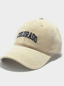 字母刺繡棒球帽 - 卡其色 - 查看 1