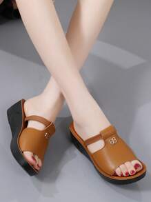 Frauen Strass Dekor, Sandalen mit Keilabsatz, , Fashion Sandalen mit