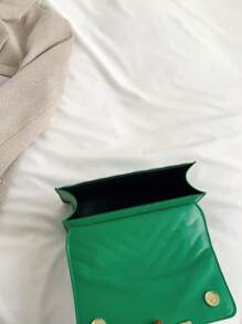 Túi vuông nhỏ nắp xích màu xanh lá cây - màu xanh lá - Xem 5