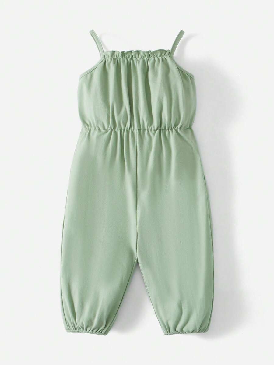 SHEIN Bebé Mono de tirantes unicolor - verde menta - Ver 1