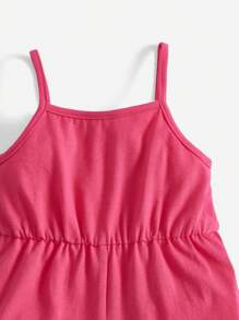 SHEIN Baby Solid Cami Romper - Hot Pink - View 3