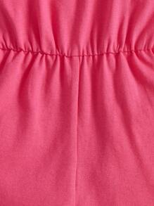 SHEIN Baby Solid Cami Romper - Hot Pink - View 4