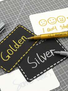 4pcs Metallic Marker Pen, Simple Easy To Use Permanent Marker For Drawing, Writing - Multicolor - View 7