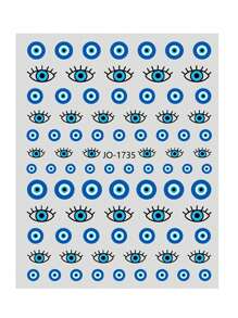 2sheets Evil Eye Pattern Nail Art Sticker Nail Stickers DIY - Multicolor - View 3