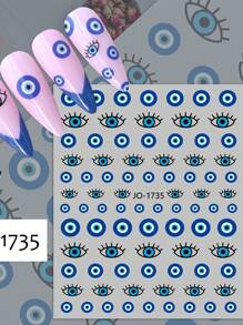 2sheets Evil Eye Pattern Nail Art Sticker Nail Stickers DIY - Multicolor - View 4