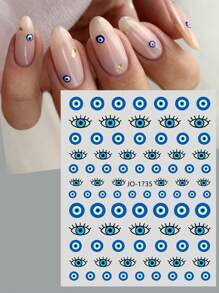 2sheets Evil Eye Pattern Nail Art Sticker Nail Stickers DIY - Multicolor - View 5