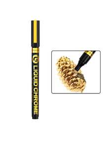 1片液體鉻合金鏡子馬克筆DIY反光塗料鋼筆 - 金色 - 查看 1