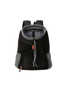 Bolso de hombro de malla portátil para mascotas, mochila frontal transpirable para el pecho adecuada para pequeñas y medianas mascotas para salir - Negro - Ver 2