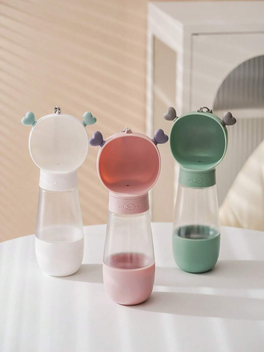 1pc Multifunction Pet Travel Water Bottle - Pink - View 1
