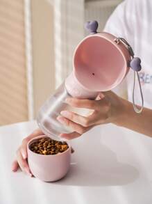 1pc Multifunction Pet Travel Water Bottle - Pink - View 4
