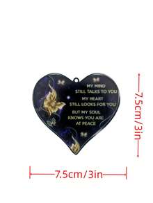 1pc Butterfly & Slogan Graphic Heart Design PMMA Car Hanging Ornament - Multicolor - View 6