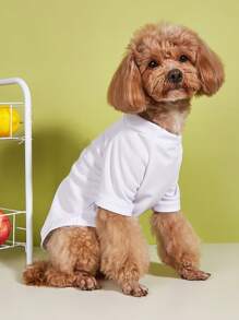 1pc Basketball Print Pet Tee - White - View 4