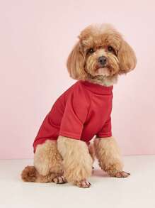 1pc Cartoon Graphic Pet Tee - Red - View 4