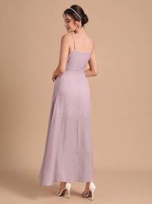 SHEIN Belle 胸部褶皺吊帶裙伴娘禮服