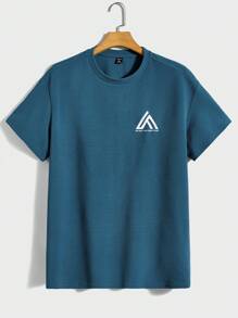 EASEVO Bộ hai mảnh Nam Dây kéo Túi Slogan Giải trí - Màu xanh ngọc - Xem 5