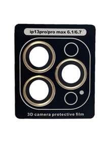 1 pieza Protector de lentes compatible con iPhone - Dorado - Ver 1