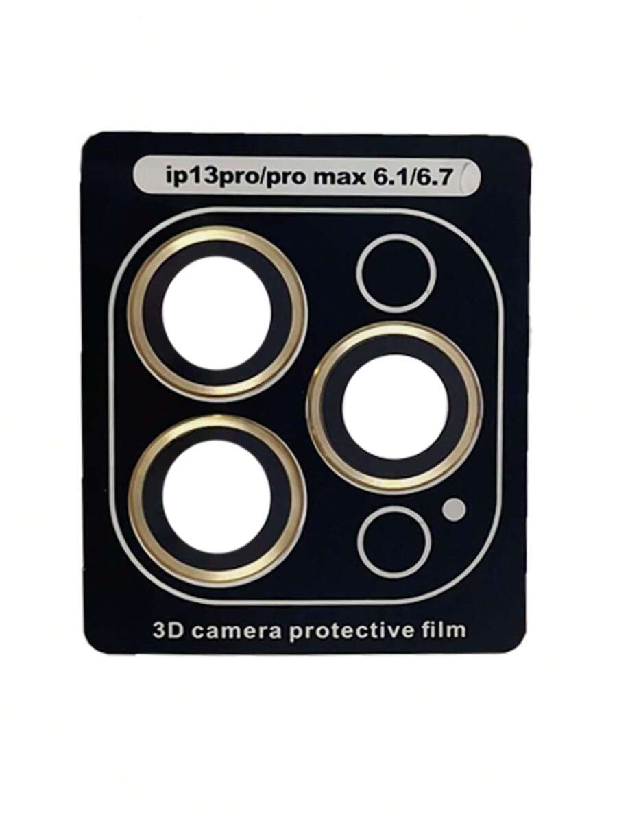 1 pieza Protector de lentes compatible con iPhone - Dorado - Ver 1