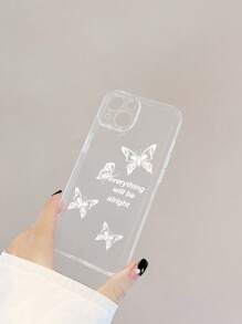 蝴蝶樣式透明手機殼 - 無色 - 查看 3